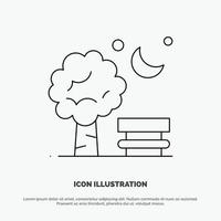 Bench Chair Park Spring Balloon Line Icon Vector