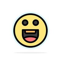 Emojis Happy Motivation Abstract Circle Background Flat color Icon vector