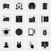 16 iconos de negocios universales vector ilustración de icono creativo para usar en proyectos relacionados con la web y dispositivos móviles