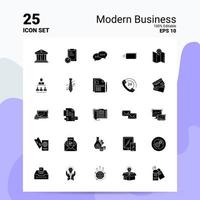 25 Modern Business Icon Set 100 Editable EPS 10 Files Business Logo Concept Ideas Solid Glyph icon design vector