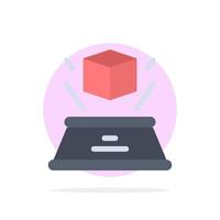 3d Box Hologram Imagination Presentation Abstract Circle Background Flat color Icon vector