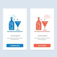 Wine Glass Bottle Easter  Blue and Red Download and Buy Now web Widget Card Template vector