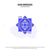 Our Services 3d Core Forming Design Solid Glyph Icon Web card Template vector