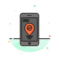 Navigation Location Pointer Smartphone Abstract Flat Color Icon Template vector