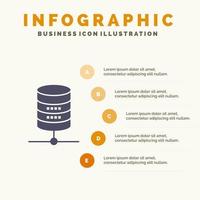 dólar servidor dinero computación infografía presentación plantilla 5 pasos presentación vector