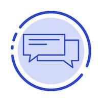 Chat Bubble Bubbles Communication Conversation Social Speech Blue Dotted Line Line Icon vector
