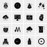 16 iconos de negocios universales vector ilustración de icono creativo para usar en proyectos relacionados con la web y dispositivos móviles