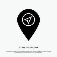 Location Map Pointer solid Glyph Icon vector