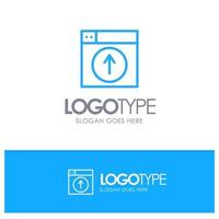 Upload Up Web Design application Blue Outline Logo Place for Tagline vector