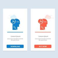 Graph Head Mind Thinking  Blue and Red Download and Buy Now web Widget Card Template vector