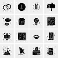 16 iconos de negocios universales vector ilustración de icono creativo para usar en proyectos relacionados con la web y dispositivos móviles