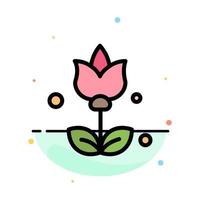 Bouquet Flowers Present Abstract Flat Color Icon Template vector