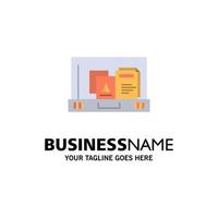 Presentation Paper Bag Briefcase Business Logo Template Flat Color vector