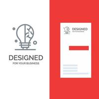 Bulb Idea Science Grey Logo Design and Business Card Template vector