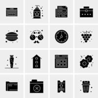 16 iconos de negocios universales vector ilustración de icono creativo para usar en proyectos relacionados con la web y dispositivos móviles