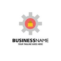 Gear Setting Lock Support Business Logo Template Flat Color vector