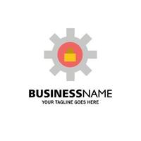 Gear Setting Lock Support Business Logo Template Flat Color vector