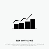 Growth Chart Flowchart Graph Increase Progress solid Glyph Icon vector