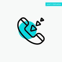 Call Communication Incoming Phone turquoise highlight circle point Vector icon