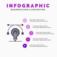 Bulb Education Idea Educate Infographics Presentation Template 5 Steps Presentation vector