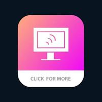 Computer Wifi Service Mobile App Button Android and IOS Glyph Version vector