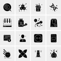 16 iconos de negocios universales vector ilustración de icono creativo para usar en proyectos relacionados con la web y dispositivos móviles