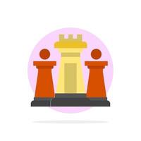 Chess Computer Strategy Tactic Technology Abstract Circle Background Flat color Icon vector