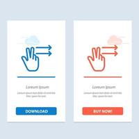 Fingers Gesture Right  Blue and Red Download and Buy Now web Widget Card Template vector