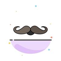 moustache Hipster movember male men Flat Color Icon Vector