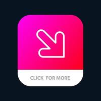 Arrow Down Right Mobile App Button Android and IOS Line Version vector