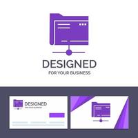 Creative Business Card and Logo template Folder Data Server Storage Vector Illustration