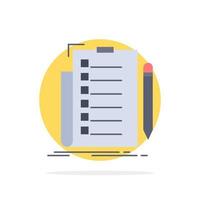 expertise checklist check list document Flat Color Icon Vector