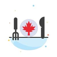 cena otoño canadá hoja resumen color plano icono plantilla vector