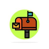 Mail Post Mailbox Post office Abstract Circle Background Flat color Icon vector