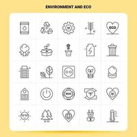 OutLine 25 Environment And Eco Icon set Vector Line Style Design Black Icons Set Linear pictogram pack Web and Mobile Business ideas design Vector Illustration