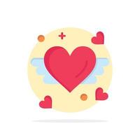 Loving Love Heart Wedding Abstract Circle Background Flat color Icon vector