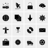 16 iconos de negocios universales vector ilustración de icono creativo para usar en proyectos relacionados con la web y dispositivos móviles