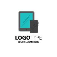 Smartphone Business Mobile Tablet Phone Business Logo Template Flat Color vector