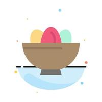 Bowl Celebration Easter Egg Nest Abstract Flat Color Icon Template vector