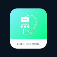 Planning Theory Mind Head Mobile App Button Android and IOS Glyph Version vector