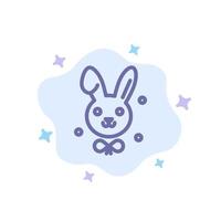 Bunny Easter Rabbit Blue Icon on Abstract Cloud Background vector