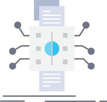 Analysis data datum processing reporting Flat Color Icon Vector