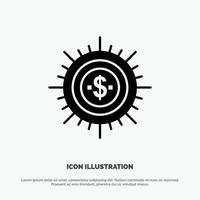 Money Budget Cash Finance Flow Spend Ways solid Glyph Icon vector