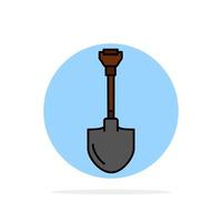 Showel Shovel Tool Repair Digging Abstract Circle Background Flat color Icon vector