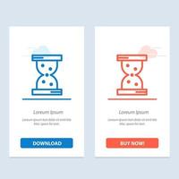 Glass Hour Watch  Blue and Red Download and Buy Now web Widget Card Template vector