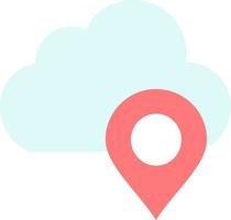 Cloud Map Pin Marker  Flat Color Icon Vector icon banner Template