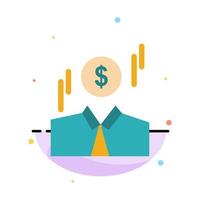 Businessman Dollar Man Money Abstract Flat Color Icon Template vector