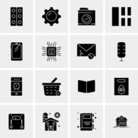 16 iconos de negocios universales vector ilustración de icono creativo para usar en proyectos relacionados con la web y dispositivos móviles