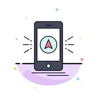 navigation app camping gps location Flat Color Icon Vector