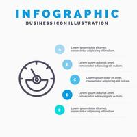 Ampere Ampere Meter Electrical Energy Line icon with 5 steps presentation infographics Background vector